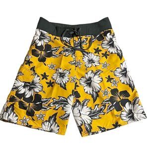 Kirra by PacSun Tropical Yellow and Grey Board Shorts NWT